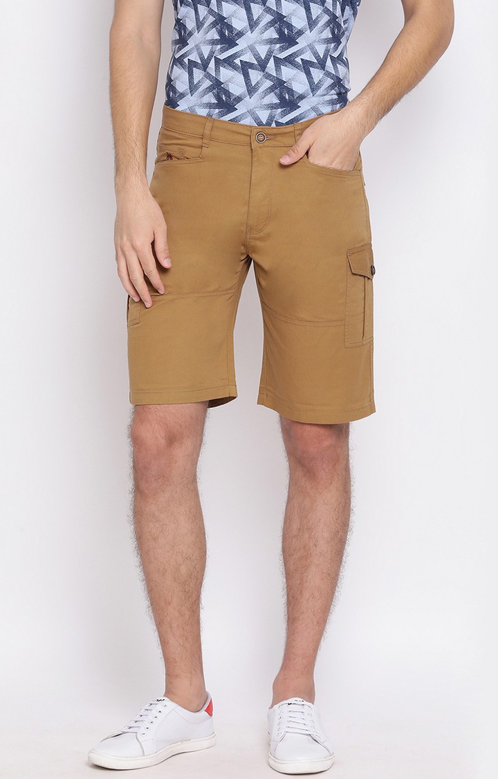 Khaki Solid Shorts