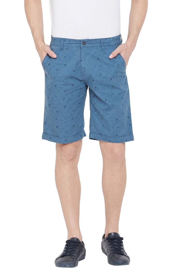 Crimsoune Club |  Blue Printed Shorts