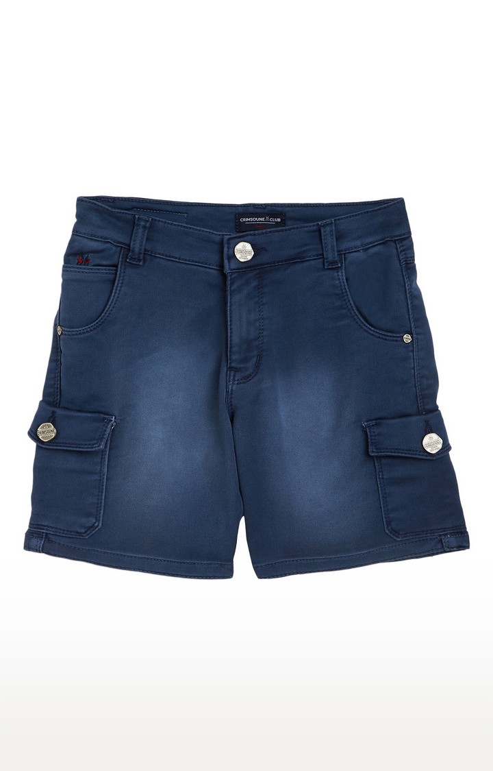 Crimsoune Club | Blue Solid Shorts