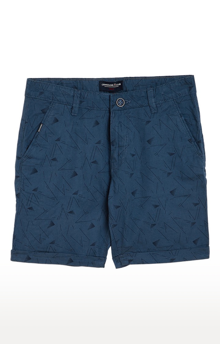 Crimsoune Club | Blue Printed Shorts