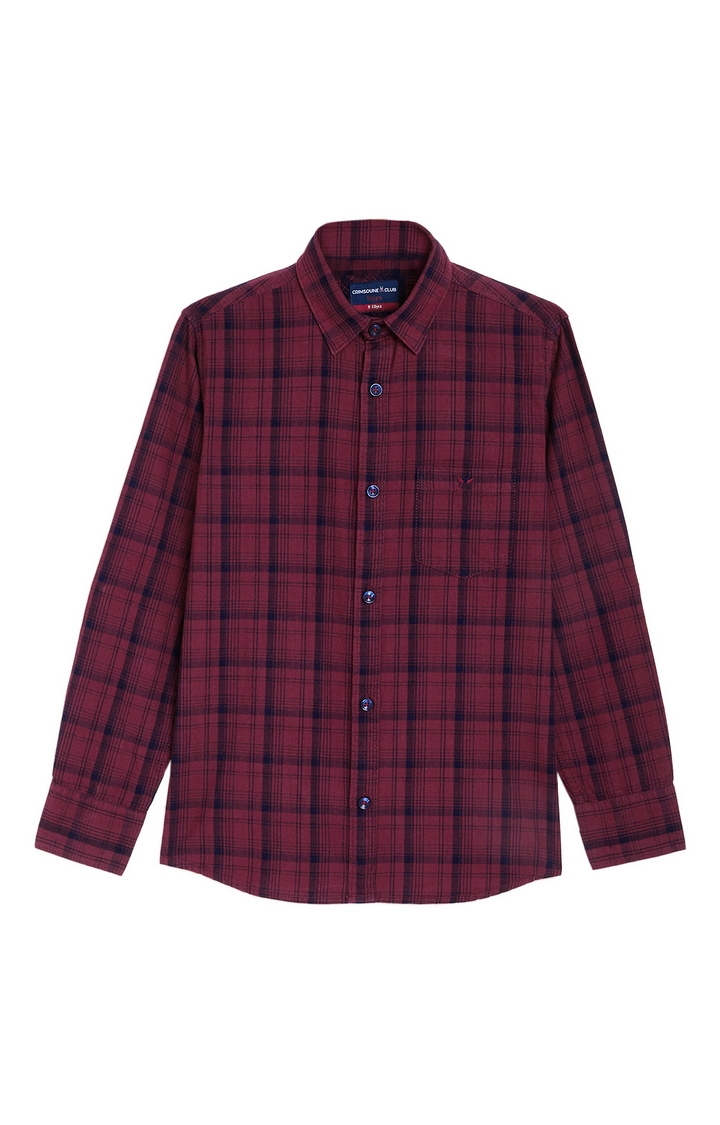 Crimsoune Club | Red Checked Casual Shirt