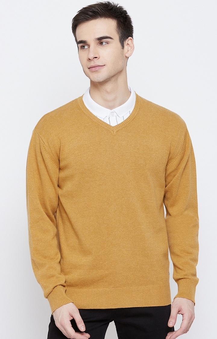 Crimsoune Club | Yellow Solid Sweaters