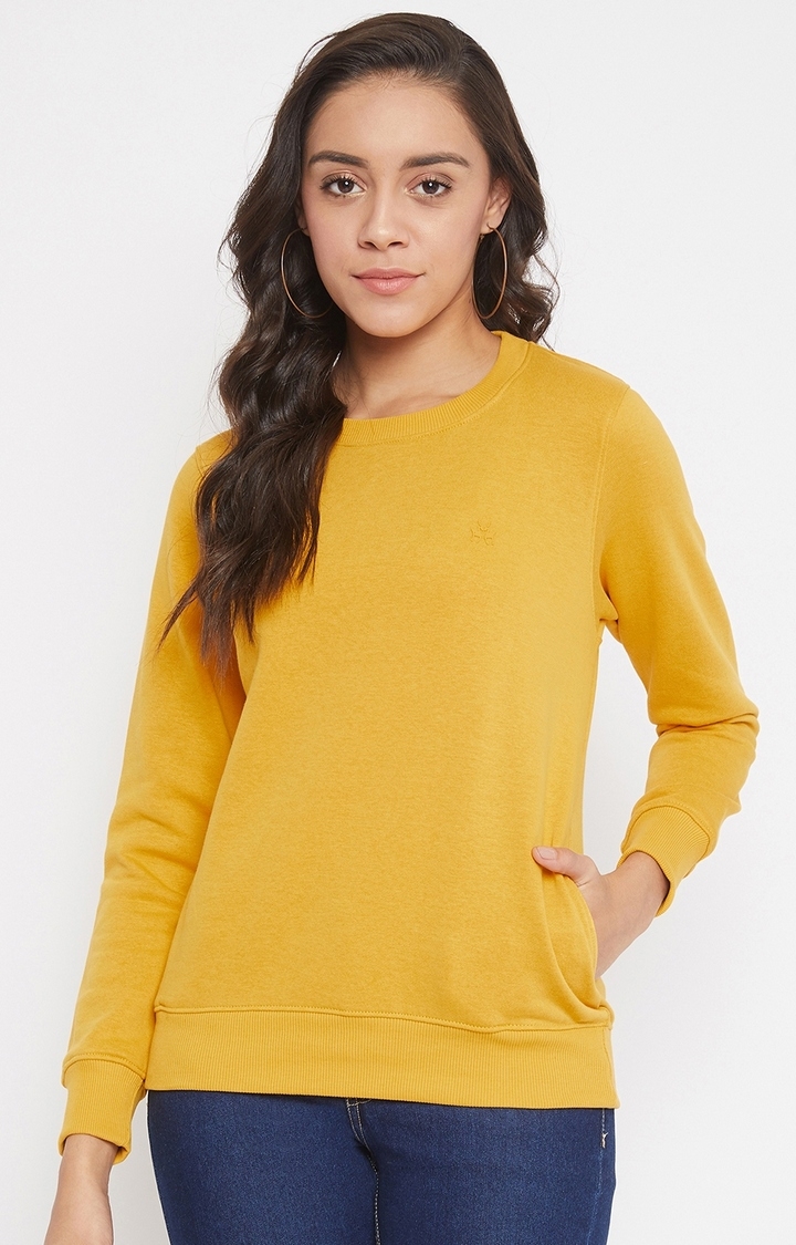 Yellow Solid Sweatshirts