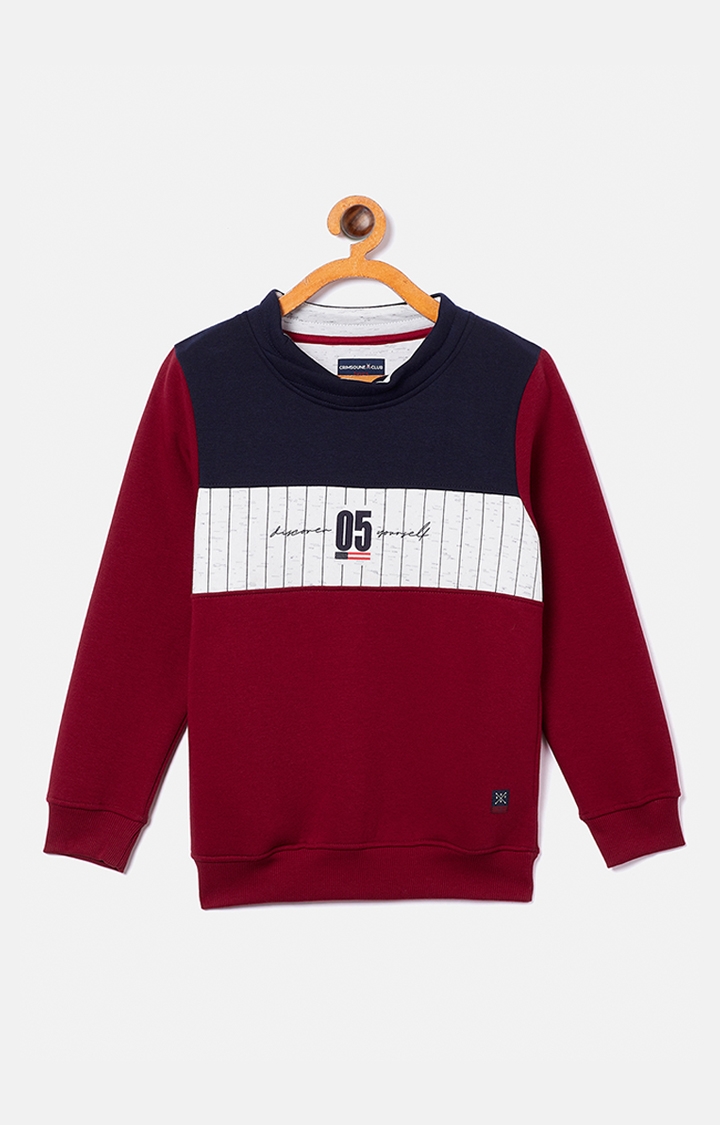 Crimsoune Club | Red Colourblock Sweatshirts