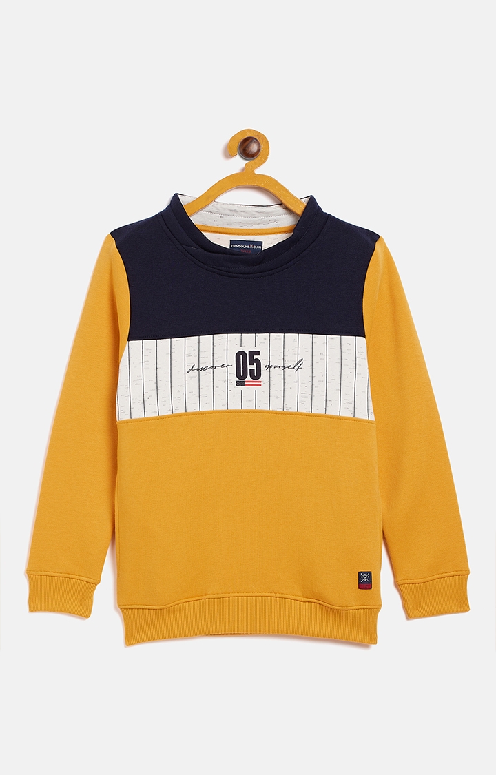 Crimsoune Club | Yellow Colourblock Sweatshirts