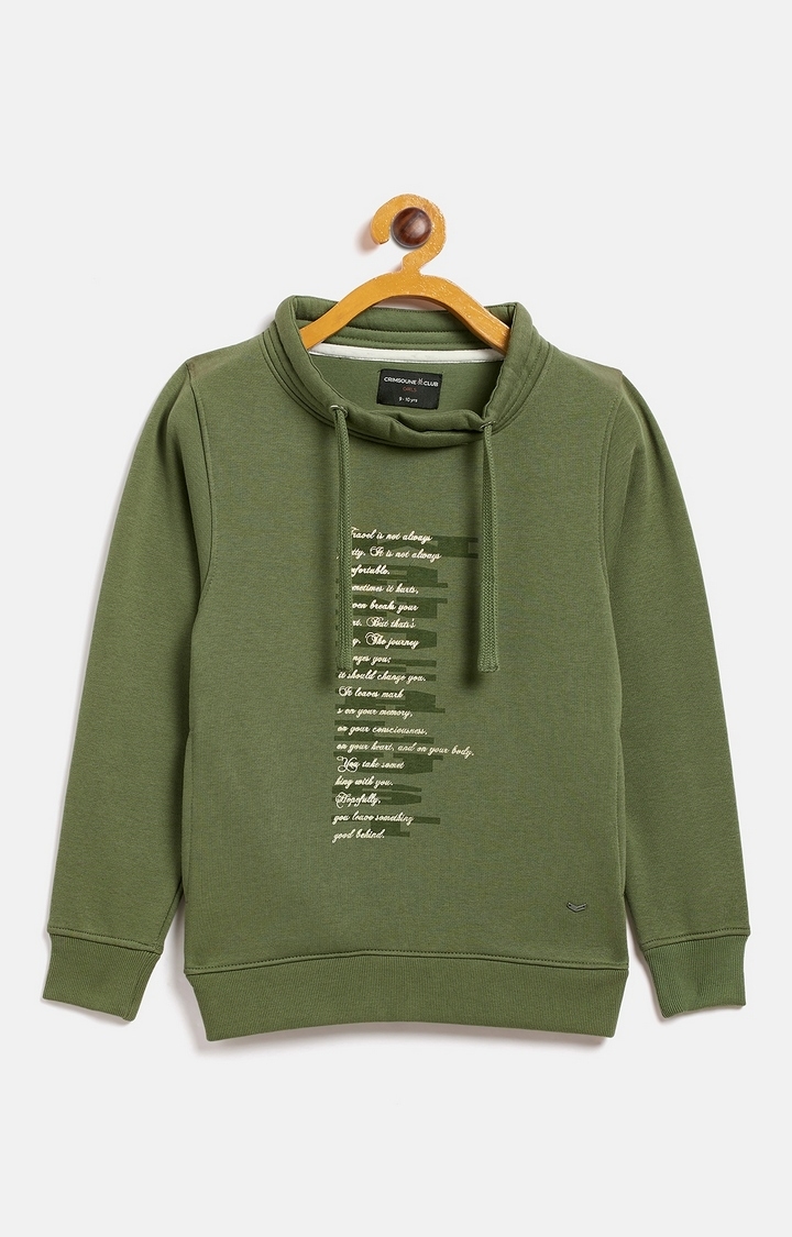 Crimsoune Club | Green Printed Sweatshirts