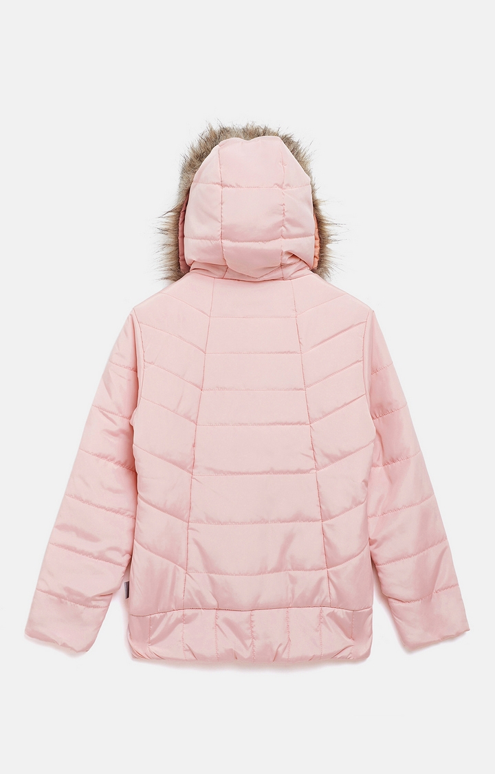 Pink Solid Front Open Jacket