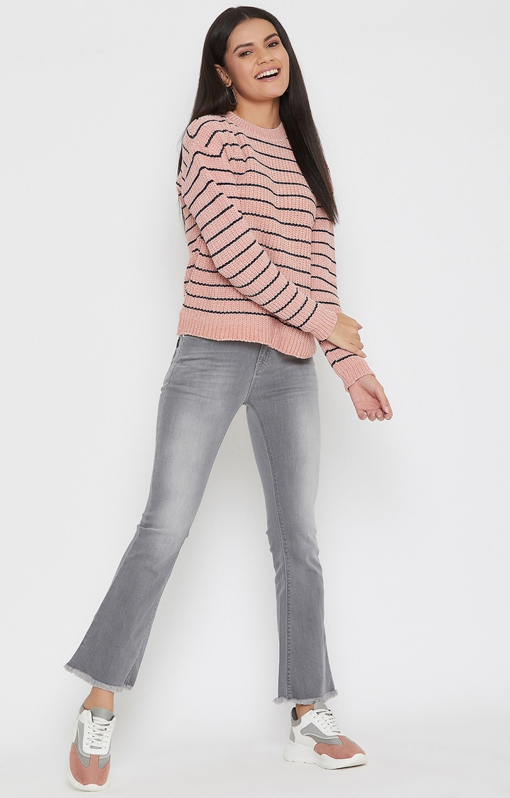 Pink Striped Sweaters