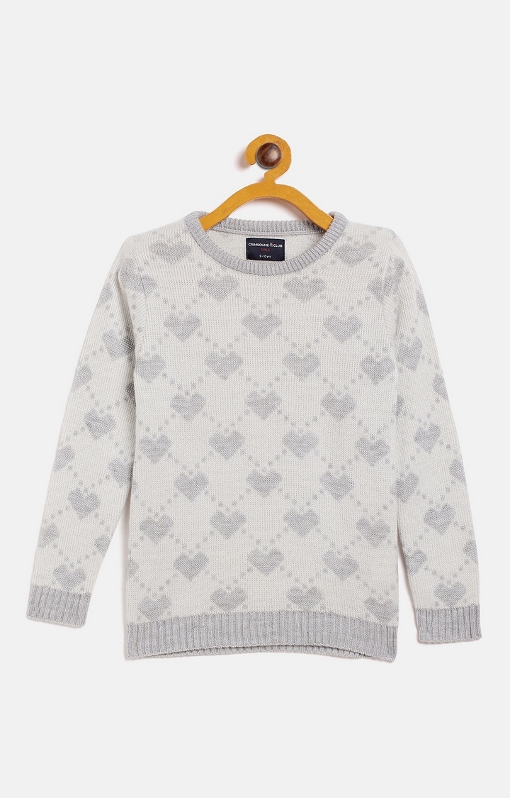 Crimsoune Club | Grey Printed Sweaters
