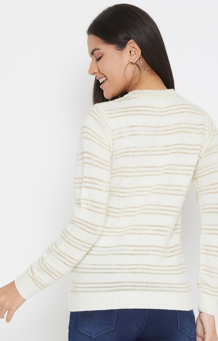 White Striped Sweaters