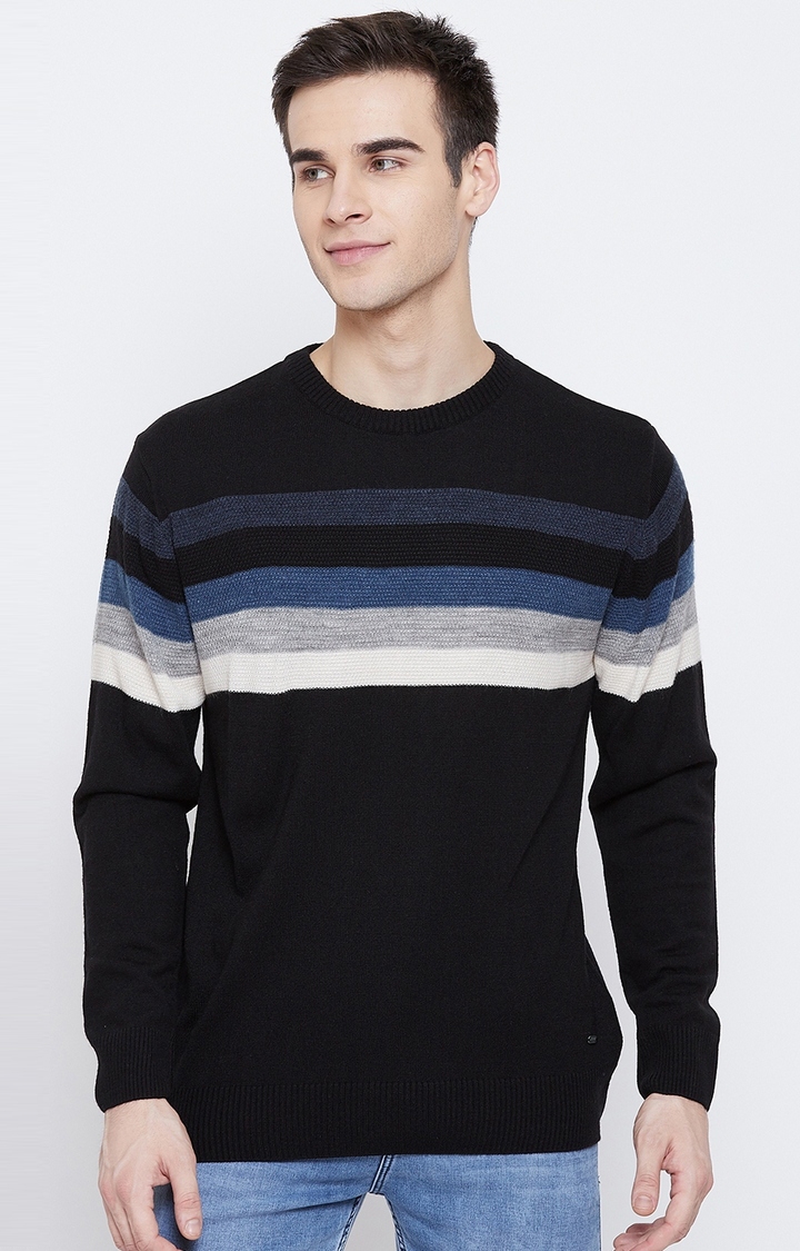 Black Colourblock Sweaters