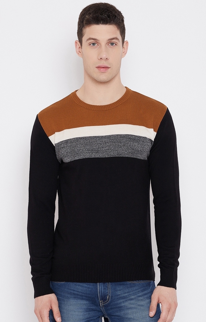 Black Colourblock Sweaters