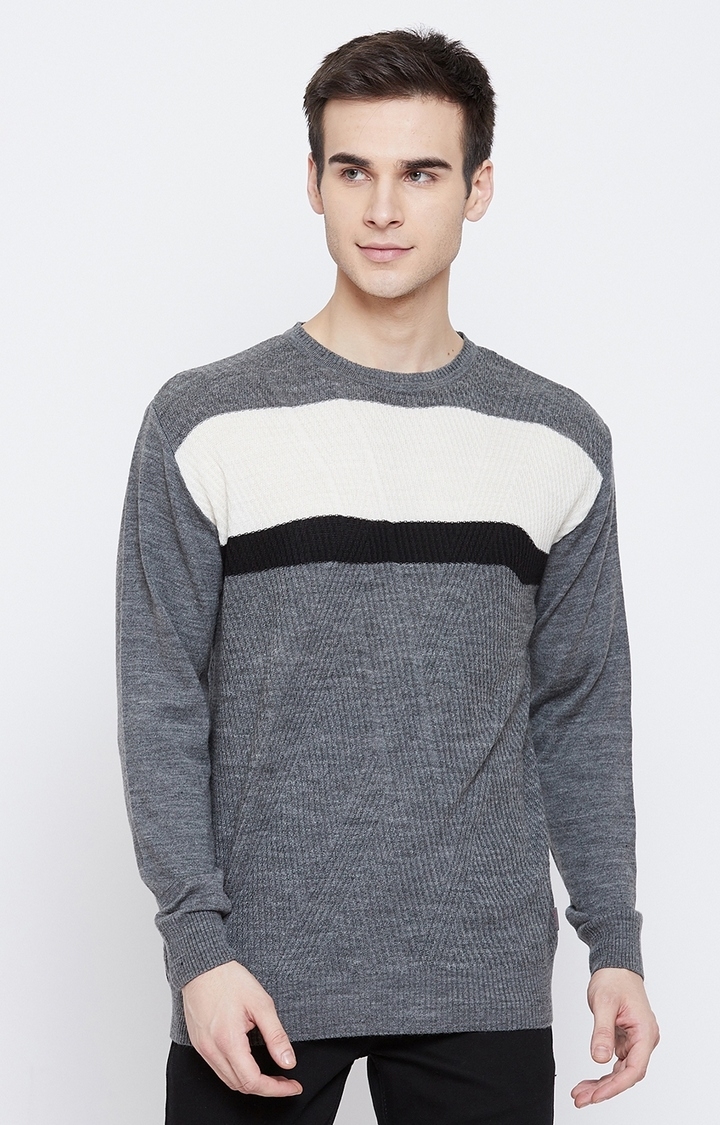 Grey Colourblock Sweaters