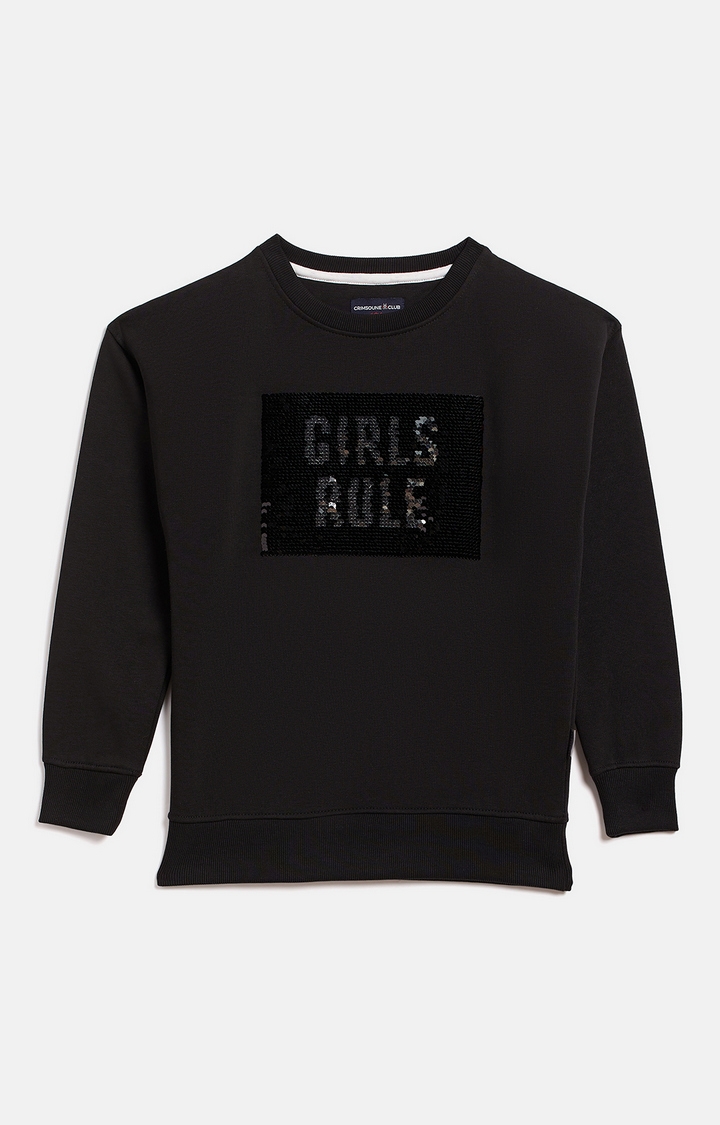 Crimsoune Club | Black Embellished Sweatshirts