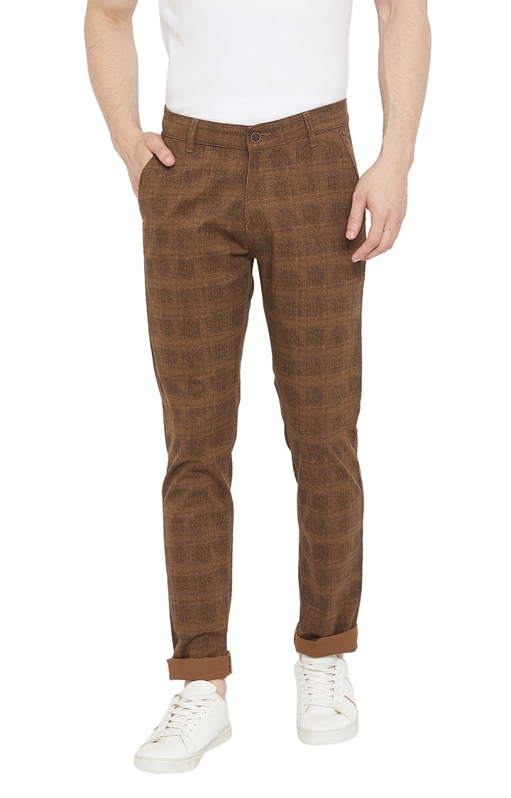 Brown Checked Chinos