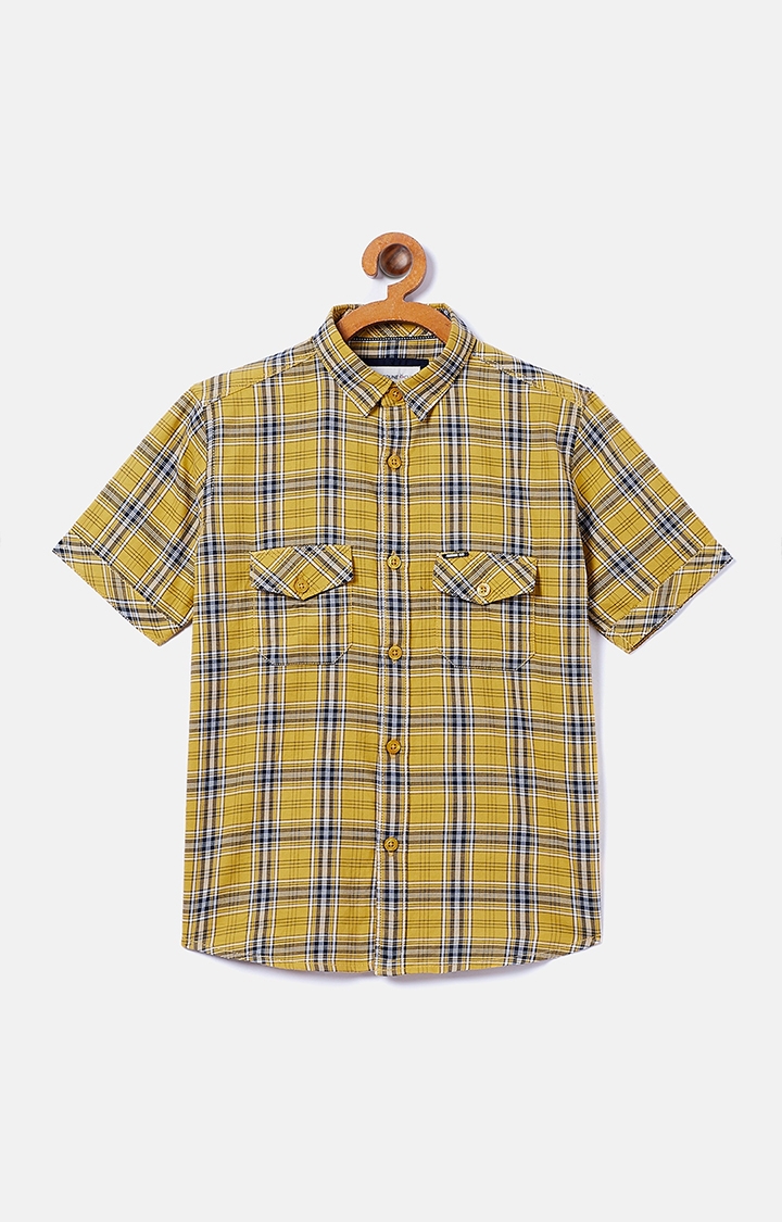 Yellow Checked Casual Shirt