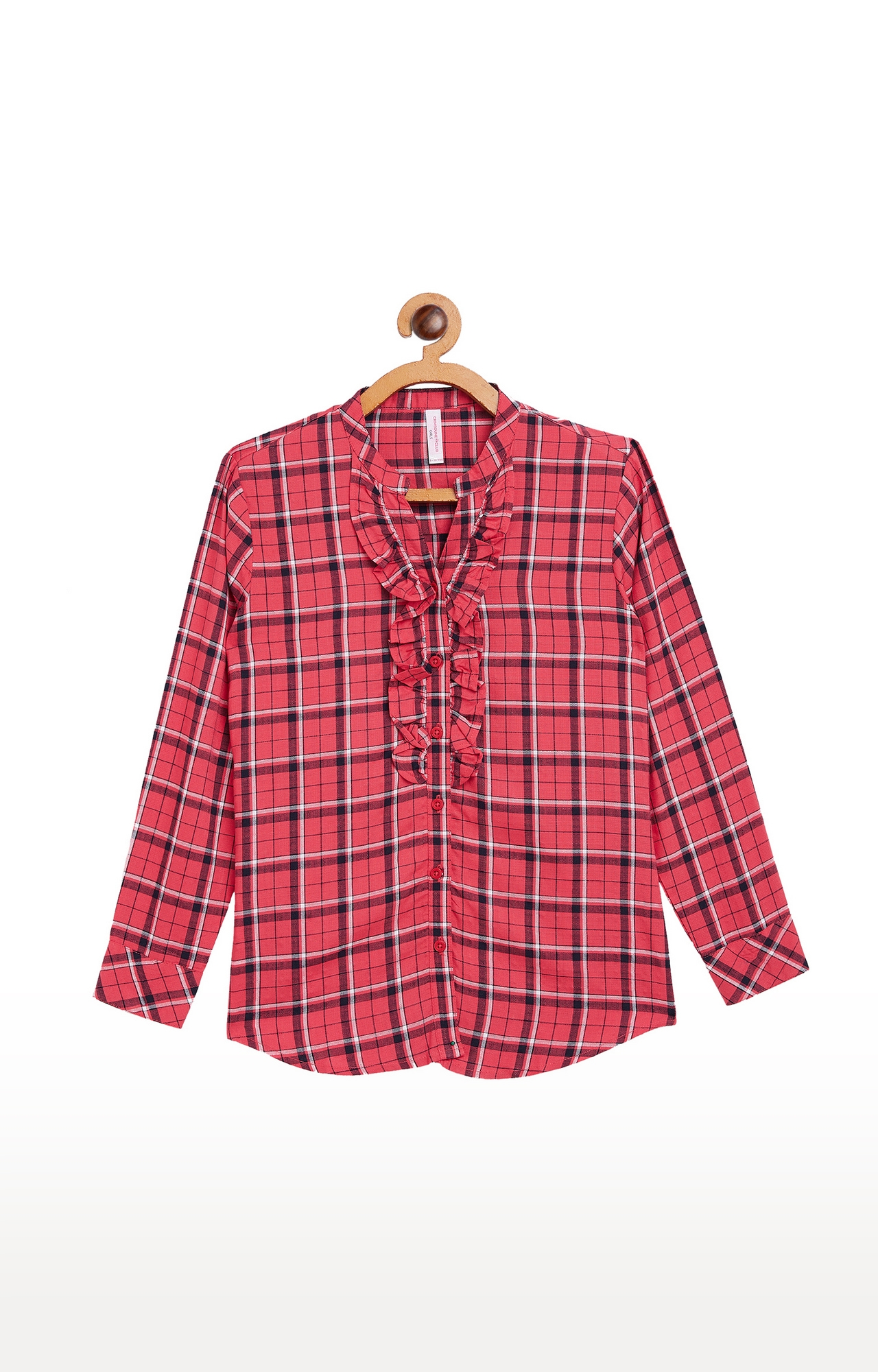 Crimsoune Club | Red Checked Casual Shirt