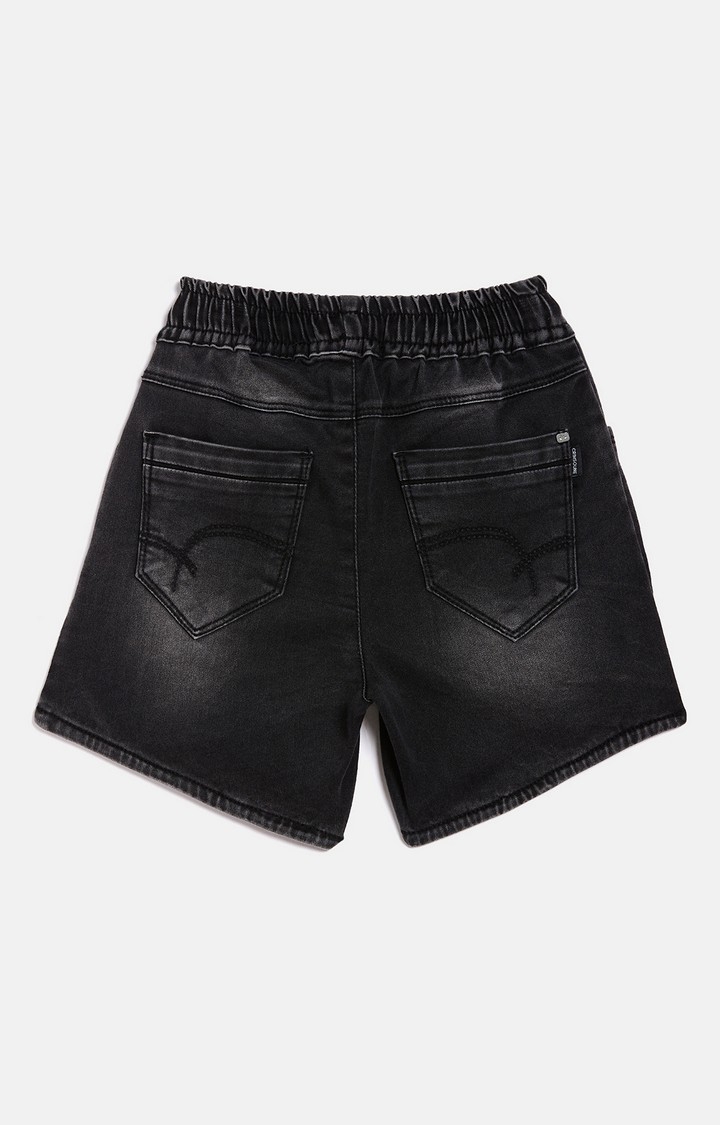 Black Solid Shorts