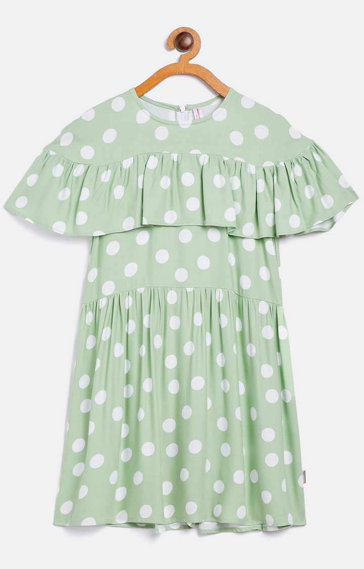 Crimsoune Club | Green Printed Dress