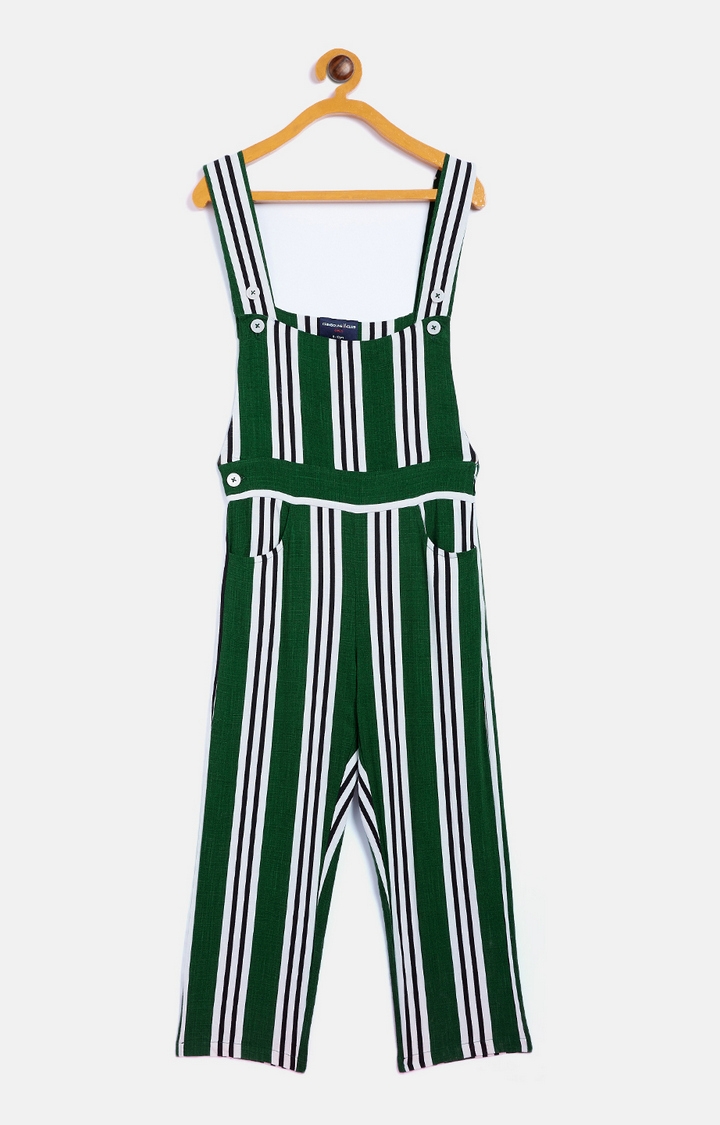 Crimsoune Club | Green Striped Jumpsuit
