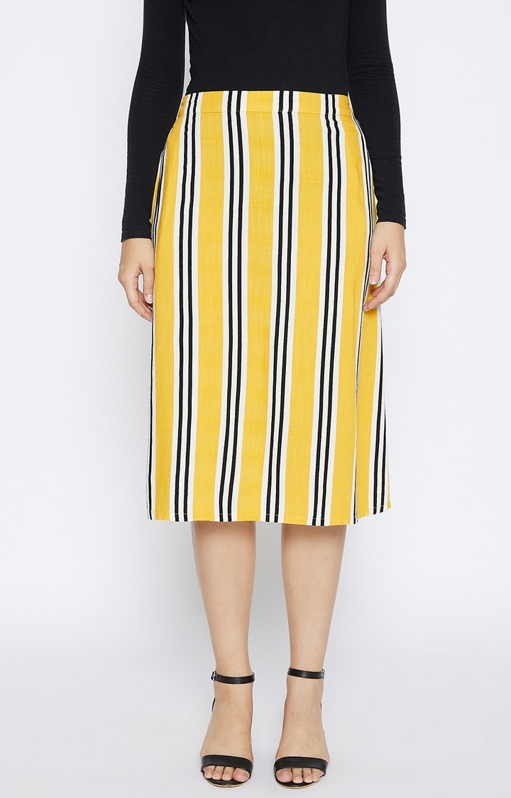 Crimsoune Club | Yellow Striped Skirts