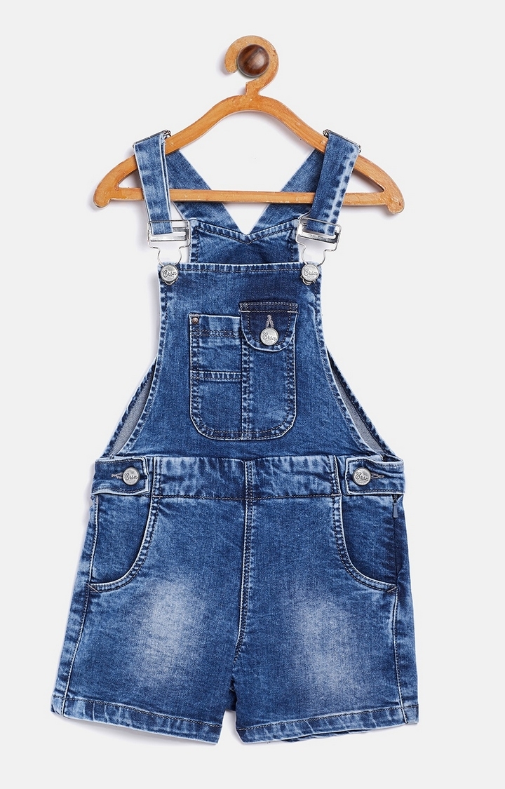 Blue Solid Dungaree