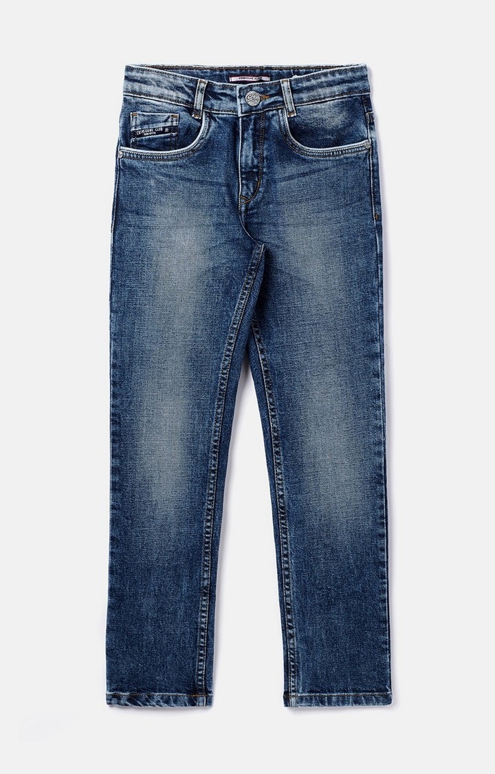 Blue Solid Jeans