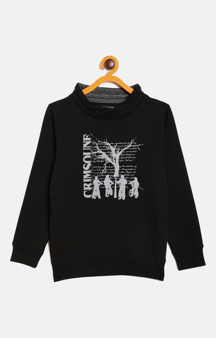 Crimsoune Club | Black Printed Sweatshirts