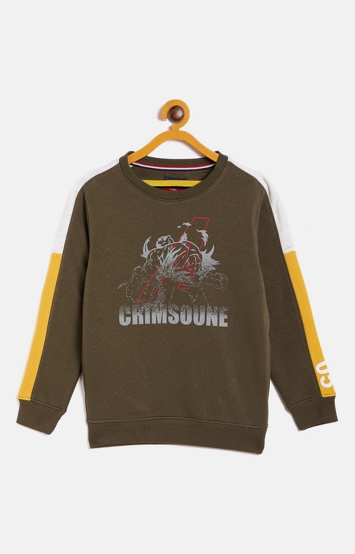 Crimsoune Club | Brown Printed Sweatshirts