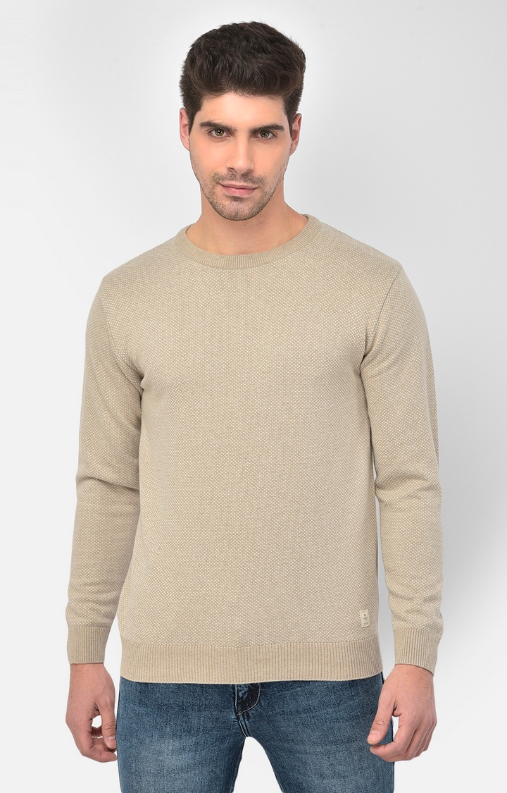 Crimsoune Club | Beige Printed Sweaters