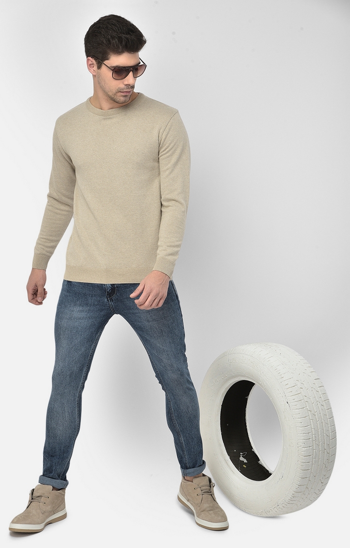 Beige Printed Sweaters