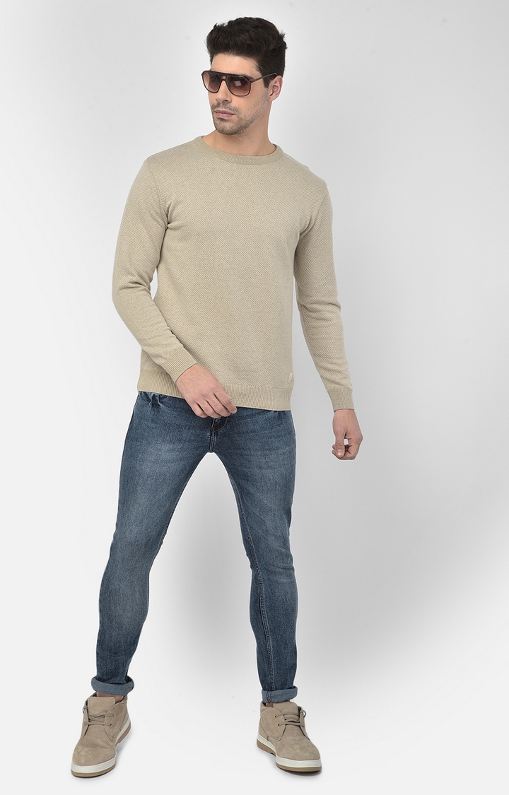 Beige Printed Sweaters