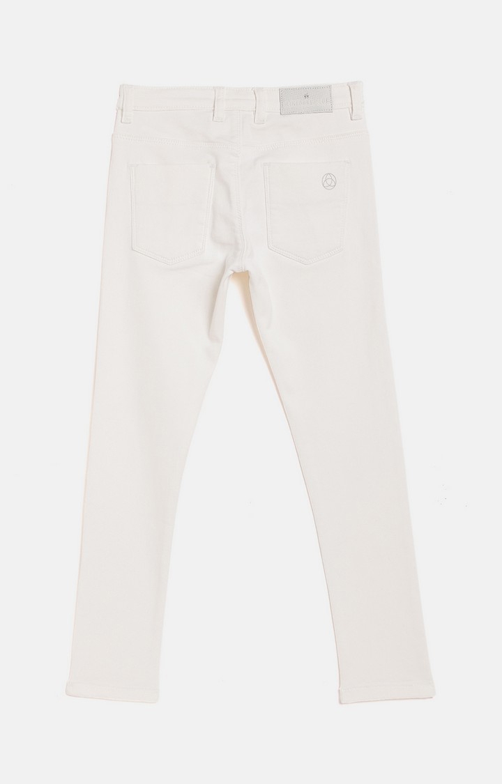 White Solid Jeans