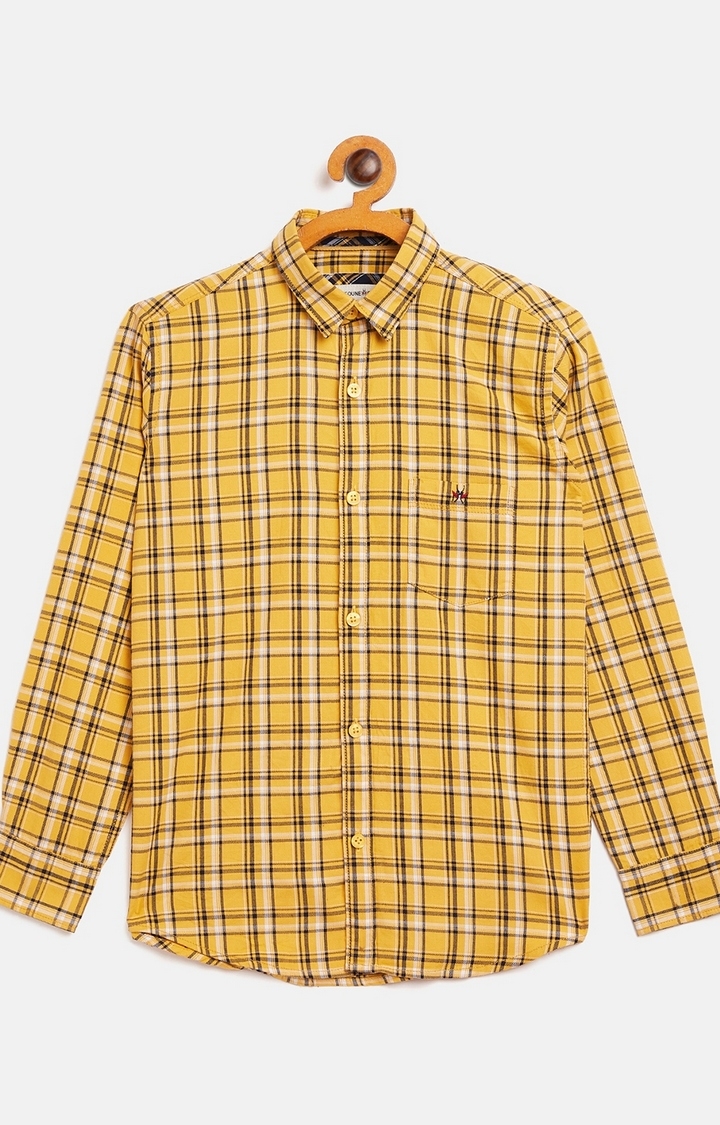 Yellow Checked Casual Shirt