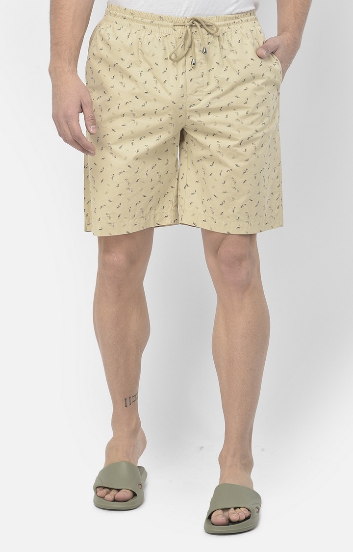 Crimsoune Club | Beige Printed Shorts
