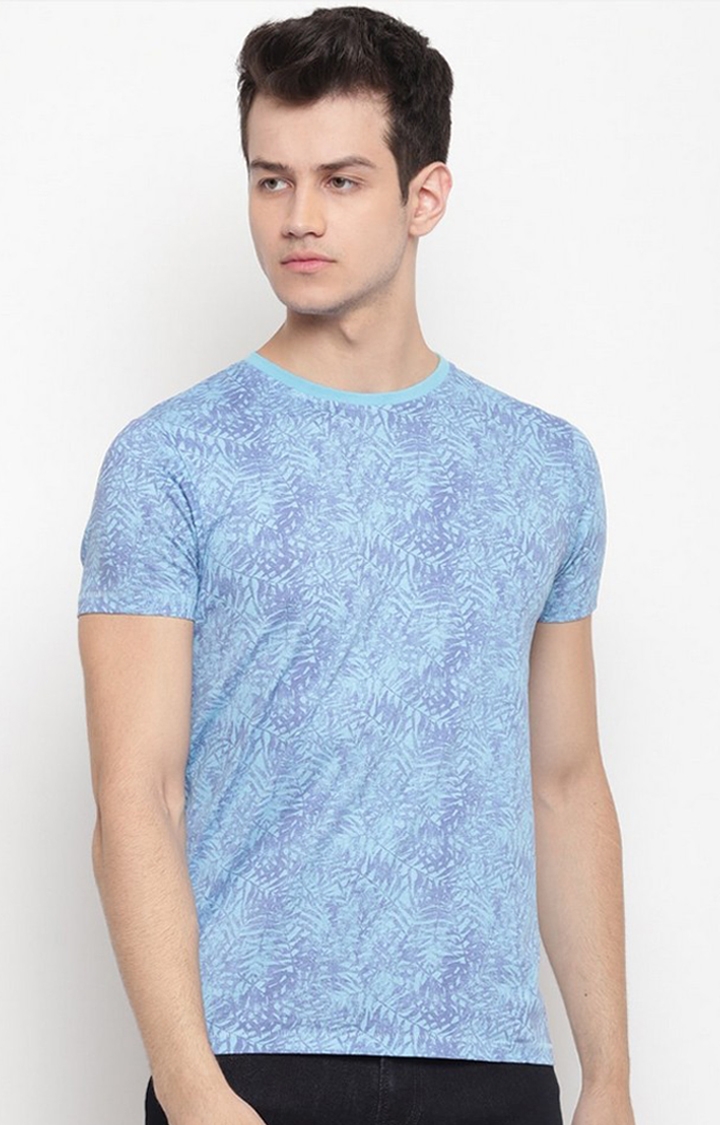 Men's Blue Printed T-Shirts