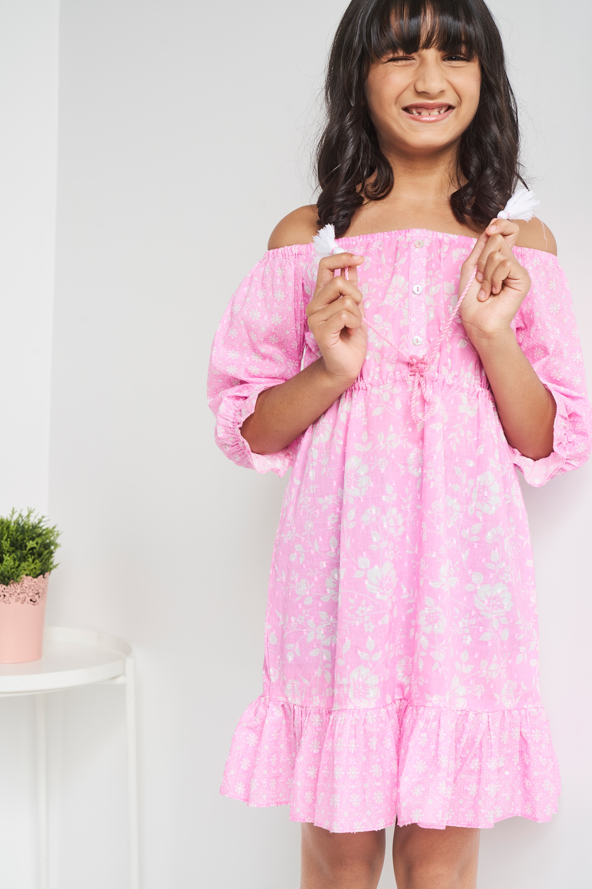 Global Desi | Gd Girl Flounce Pink Dress