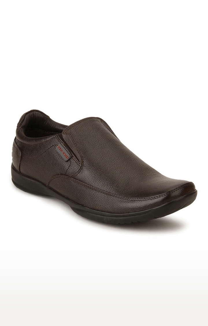 RED CHIEF | Men's Brown Leather Formal Slip-ons