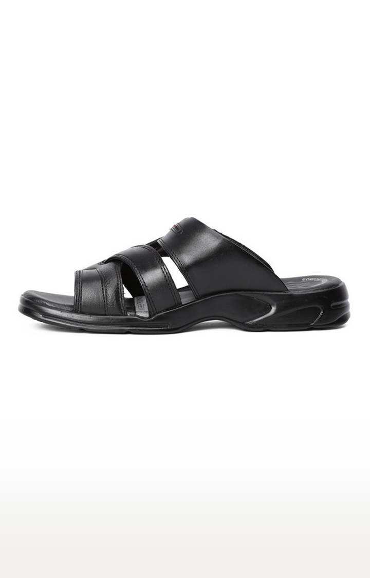 RED CHIEF | Men's Black Leather Sandals