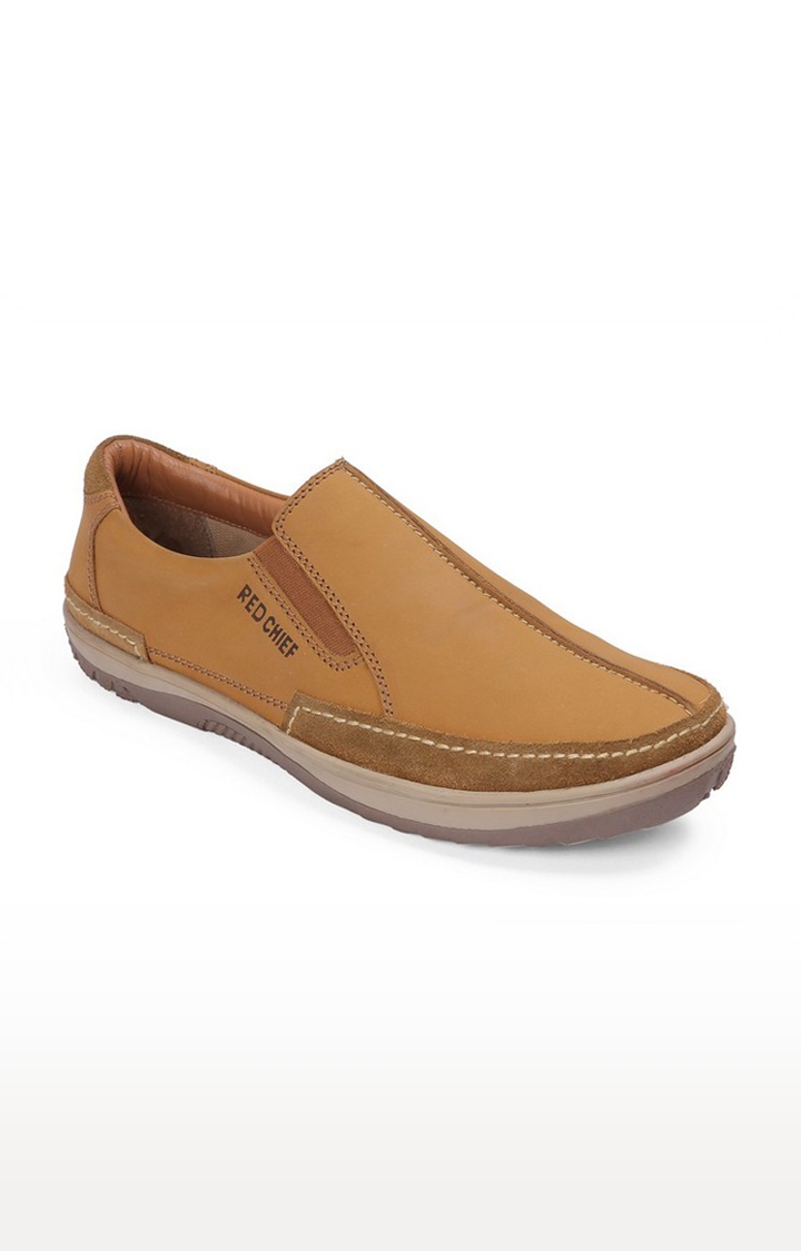 Men's Brown Leather Casual Slip-ons