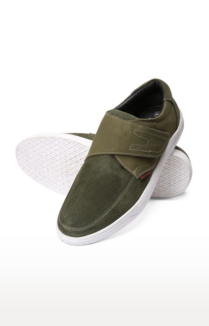 Men's Green Leather Sneakers