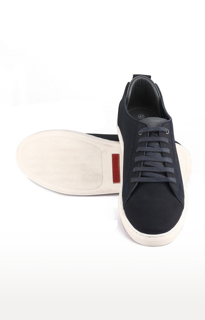 Men's Blue Leather Sneakers