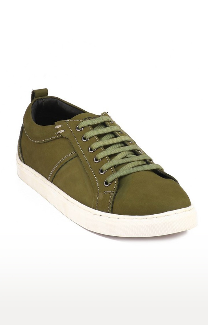 Men's Green Leather Sneakers