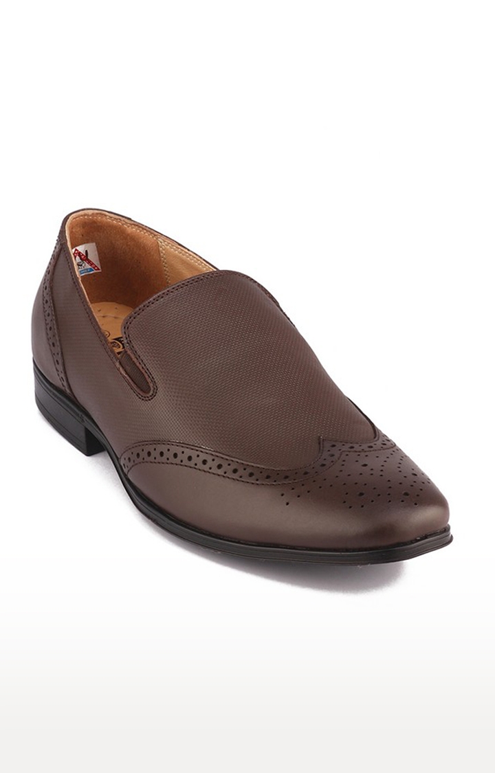 Men's Brown Leather Formal Slip-ons