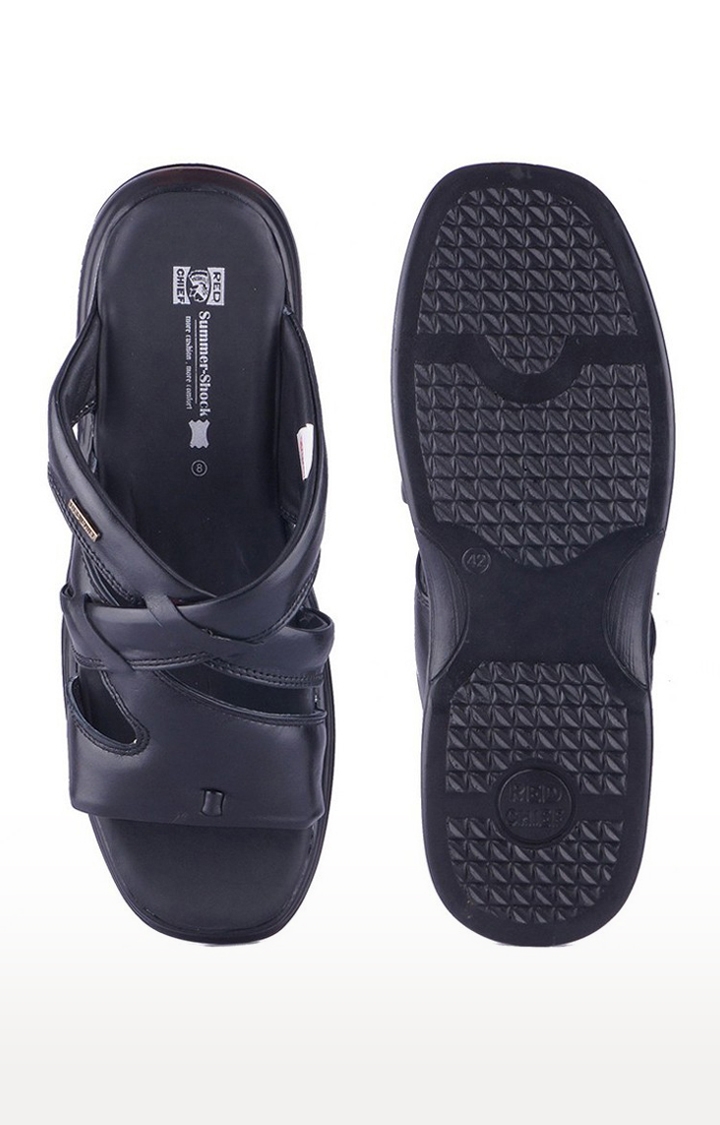 RED CHIEF | Men's Black Leather Sandals 1