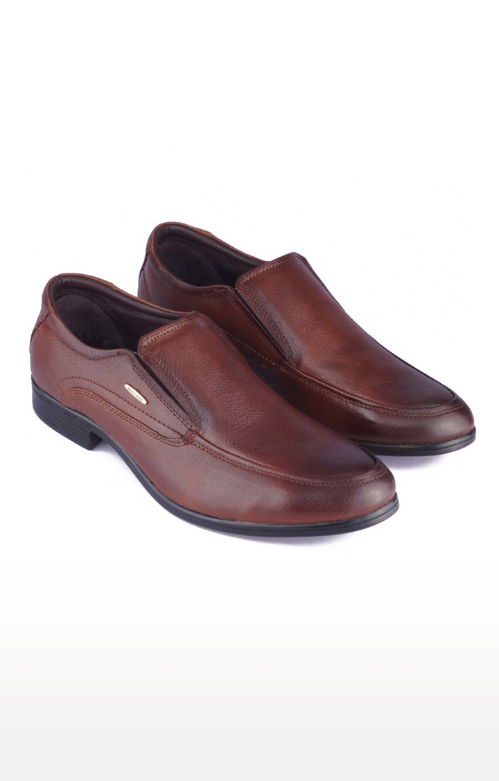RED CHIEF | Men's Brown Leather Formal Slip-ons