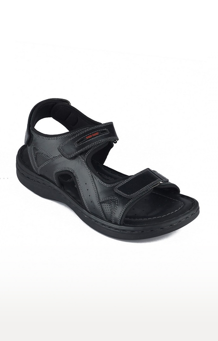 RED CHIEF | Men's Black Leather Sandals