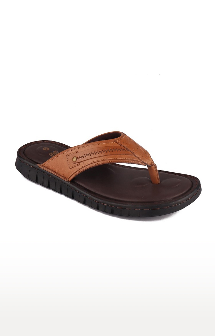 Men's Brown Leather Slippers