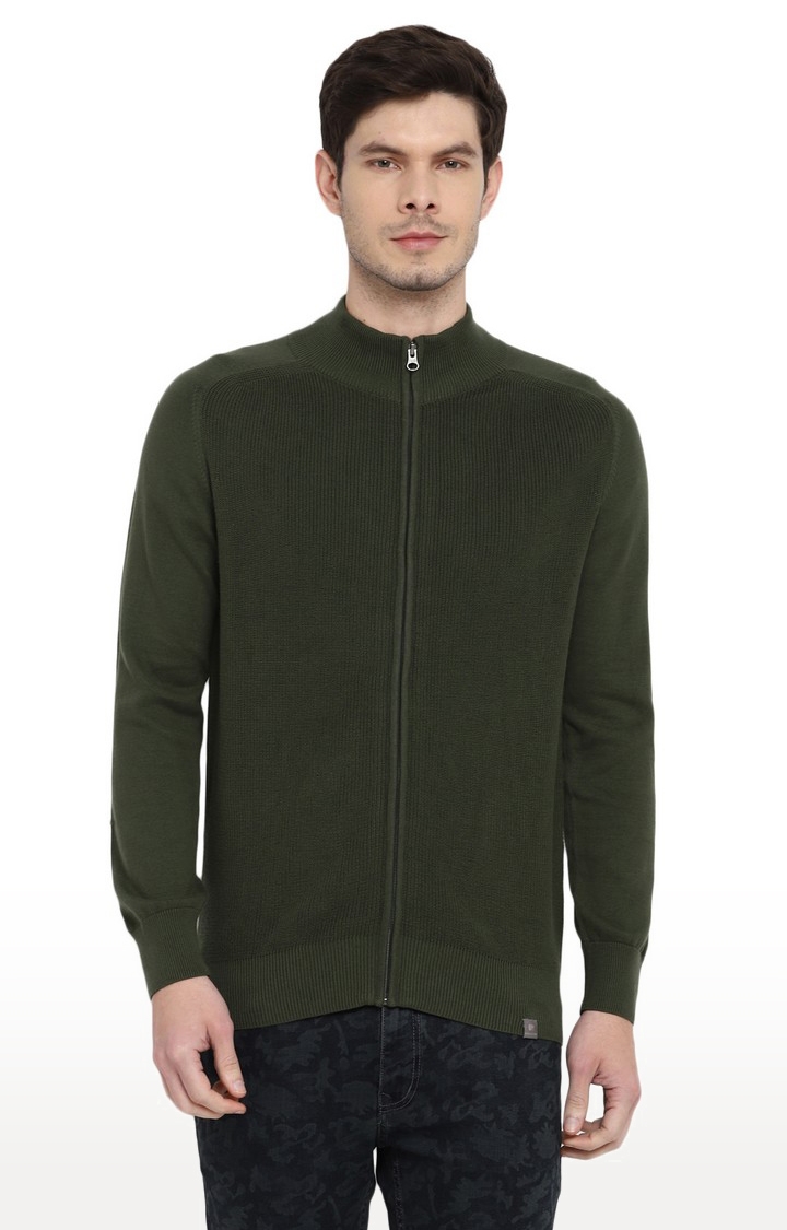 RED CHIEF | Men's Green Cotton Blend Sweaters