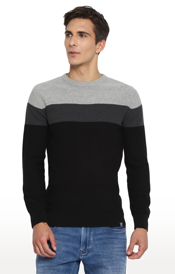 Men's Black Cotton Sweaters